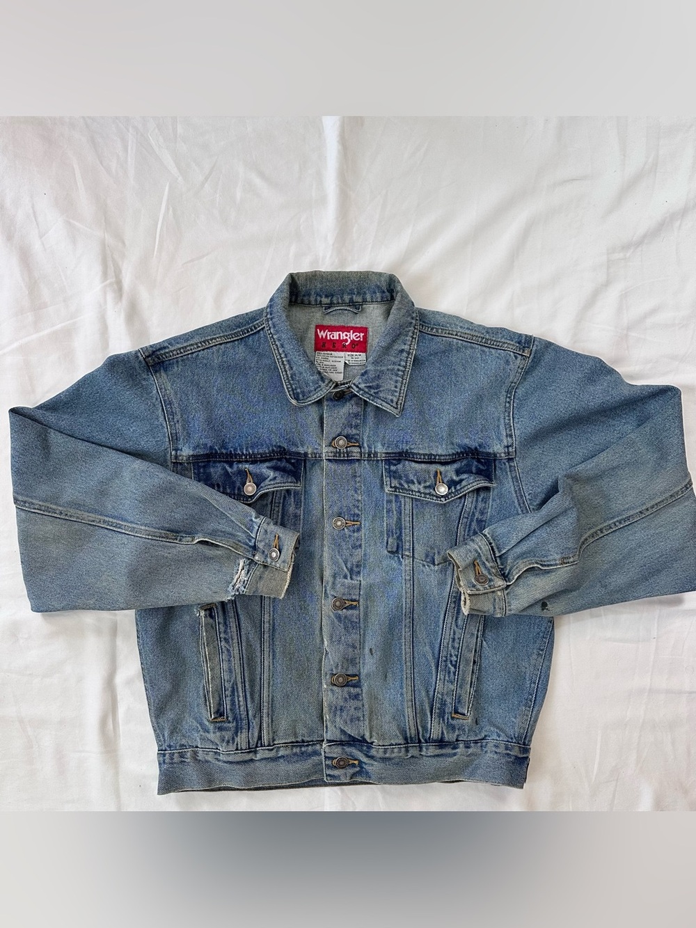 VTG 90s Wrangler Hero Distressed Trucker Jacket - M